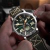 AVI-8 Dambuster Chadwick Meca-Quartz Waldgrünes Lederarmband Grünes Zifferblatt AV-4113-02 Herrenuhr