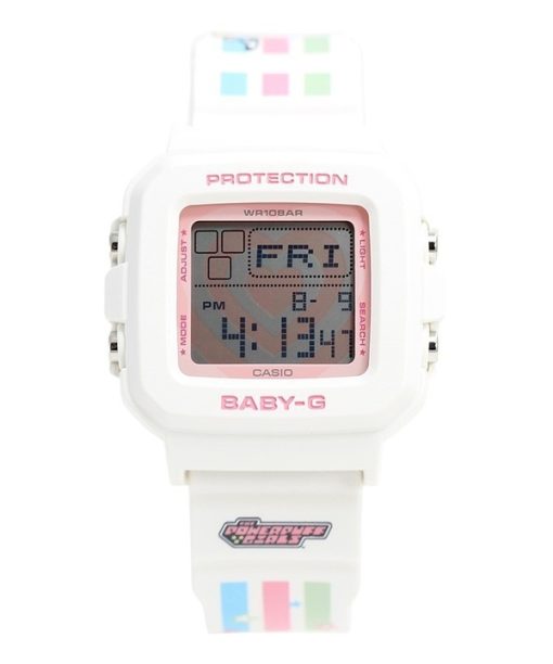 Casio Baby-G Plus The Powerpuff Girls Collaboration Digital Quartz BGD-10KPP-7 100M Damenuhr mit speziellem Halter