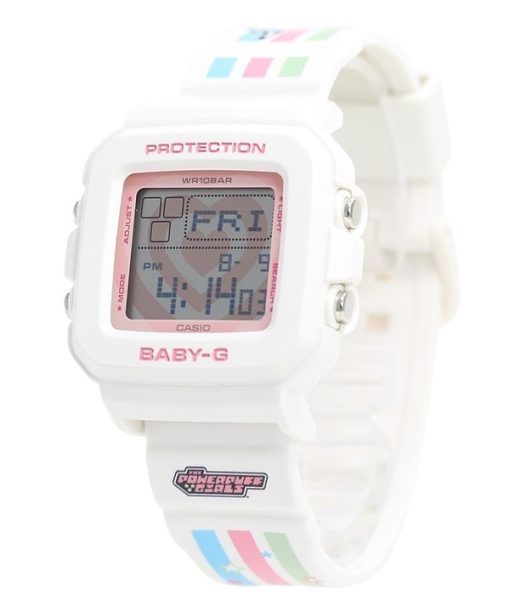 Casio Baby-G Plus The Powerpuff Girls Collaboration Digital Quartz BGD-10KPP-7 100M Damenuhr mit speziellem Halter