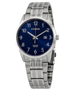 Citizen Edelstahl blaues Zifferblatt Quarz BI5000-52L Herrenuhr