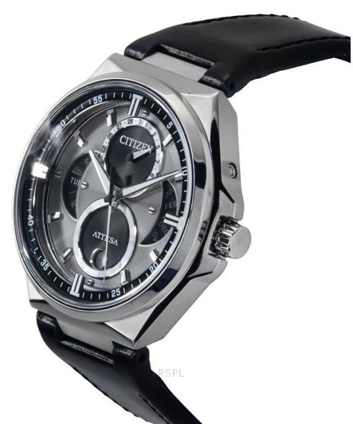 Citizen Attesa Moon Phase Super Titanium Graues Zifferblatt Eco-Drive BU0060-09H 100M Herrenuhr