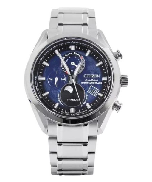 Citizen Tsuku-yomi Chronograph Mondphase Super Titanium Blaues Zifferblatt Eco-Drive BY1010-81L 100M Herrenuhr