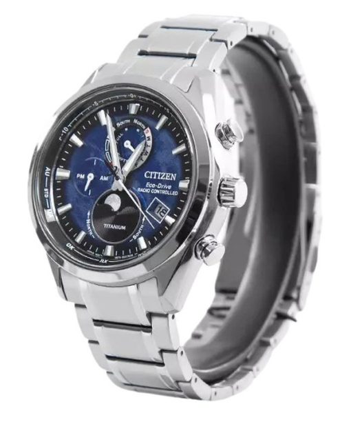 Citizen Tsuku-yomi Chronograph Mondphase Super Titanium Blaues Zifferblatt Eco-Drive BY1010-81L 100M Herrenuhr