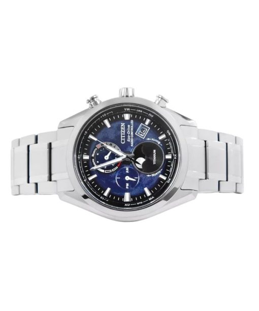 Citizen Tsuku-yomi Chronograph Mondphase Super Titanium Blaues Zifferblatt Eco-Drive BY1010-81L 100M Herrenuhr