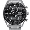 Citizen Tsuki-Yomi Funkgesteuerte Mondphase Super Titanium Schwarzes Zifferblatt Eco-Drive BY1018-80E 100M Herrenuhr