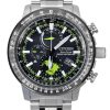 Citizen Promaster Geo Trekker Edelstahl schwarzes Zifferblatt Eco-Drive BY3006-53E 200M Herren-Fliegeruhr