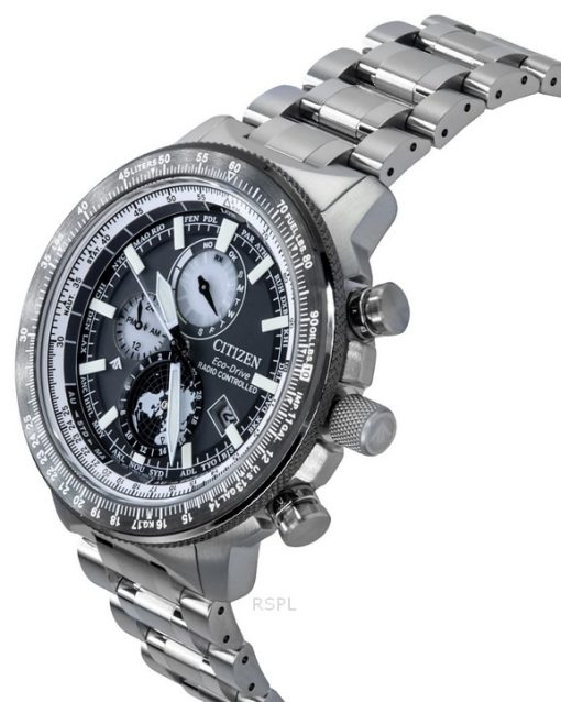 Citizen Promaster Geo Trekker Edelstahl graues Zifferblatt Eco-Drive BY3006-53H 200M Herren-Fliegeruhr