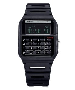 Casio POP Vintage-Taschenrechner, digital, schwarzes Armband aus biobasiertem Harz, Quarz, CA-53WB-1B, Unisex-Armbanduhr