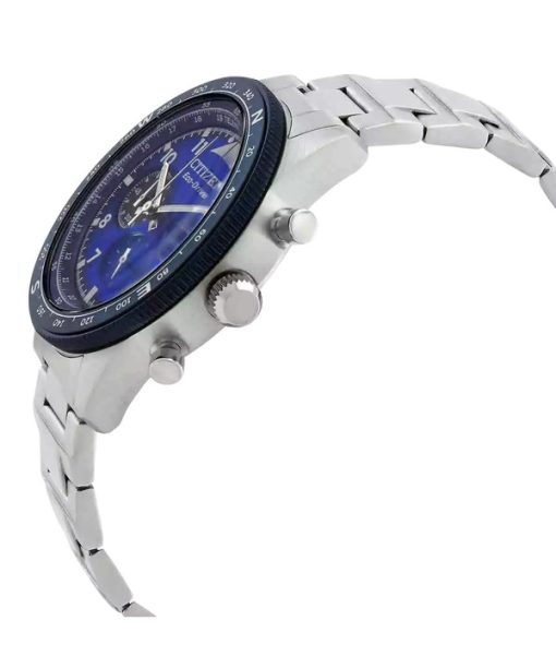 Citizen Eco-Drive Chronograph Edelstahl Blaues Zifferblatt CA4554-84L 100M Herrenuhr