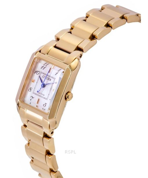 Citizen L Square Roségoldfarbenes Edelstahl-Perlmutt-Zifferblatt Eco-Drive EW5603-89Y Damenuhr