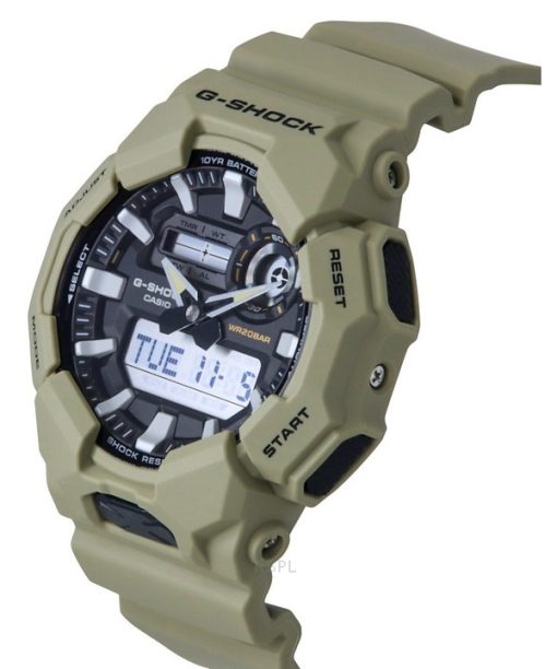 Casio G-Shock Analog-Digital-Armband aus biobasiertem Harz, schwarzes Zifferblatt, Quarz GA-010-5A 200M Herrenuhr