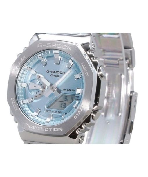 Casio G-Shock G-Steel Analog-Digital-Edelstahl Hellblaues Zifferblatt Quarz GM-2110D-2A 200M Herrenuhr