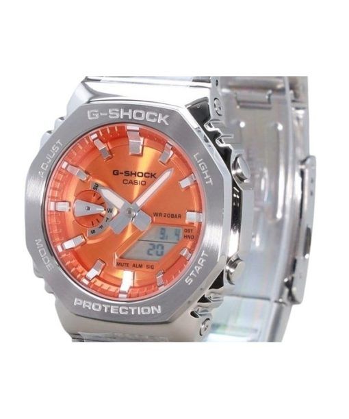 Casio G-Shock G-Steel Analog-Digital-Quarzuhr mit orangefarbenem Zifferblatt GM-2110D-4A 200M Herrenuhr