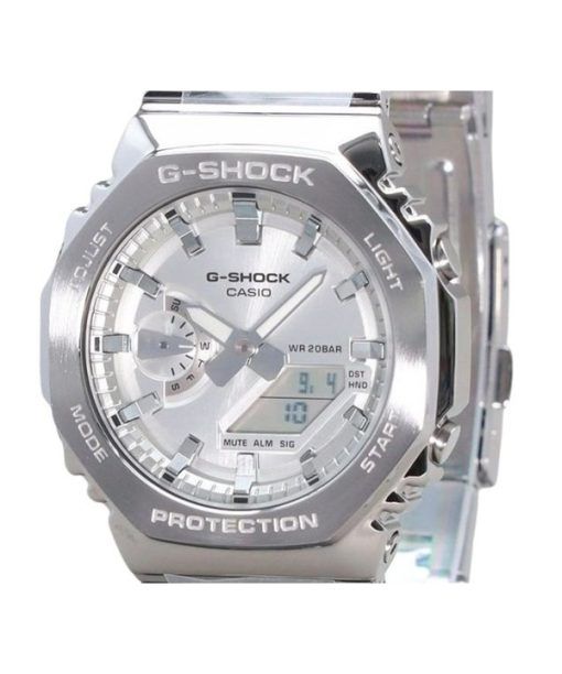 Casio G-Shock G-Steel Analog-Digital-Quarzuhr mit silbernem Zifferblatt GM-2110D-7A 200M Herrenuhr