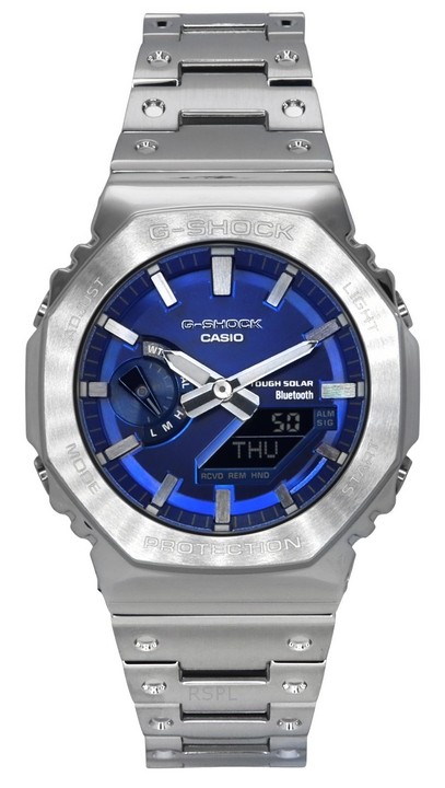 Casio G-Shock Analog Digital Vollmetall Smartphone Link Blaues Zifferblatt Solar GM-B2100AD-2A 200M Herrenuhr