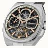 Ingersoll The Spirit Mondphase Lederarmband Schwarzes Skelett-Zifferblatt Automatik I15801 Herrenuhr