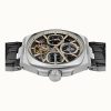 Ingersoll The Spirit Mondphase Lederarmband Schwarzes Skelett-Zifferblatt Automatik I15801 Herrenuhr