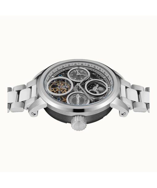 Ingersoll The Arc Mondphase Edelstahl Silber Skelett Zifferblatt Automatik I16002 Herrenuhr