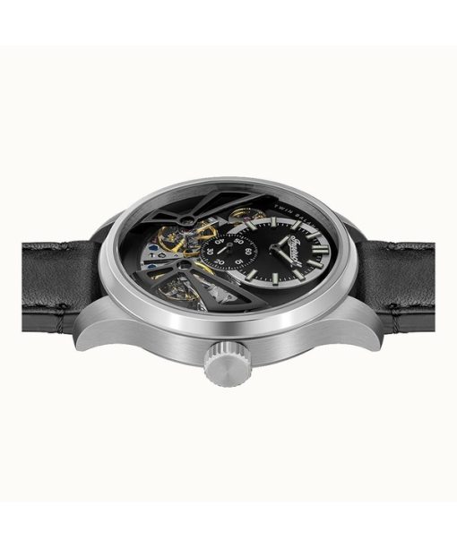 Ingersoll The Naismith Lederarmband Schwarzes Skelett-Zifferblatt Automatik I16101 Herrenuhr