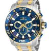 Invicta Pro Diver Scuba Chronograph zweifarbig Edelstahl blaues Zifferblatt Quarz 26082 100M Herrenuhr