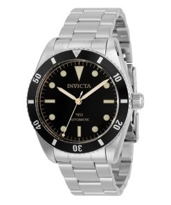 Invicta Vintage Pro Diver Edelstahl schwarzes Zifferblatt automatische Taucheruhr 31290 200M Herrenuhr