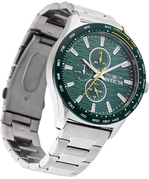 Invicta Racing Edelstahl grünes Zifferblatt Quarz 47549 Herrenuhr