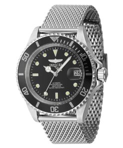 Invicta Pro Diver Edelstahl schwarzes Zifferblatt automatische Taucheruhr 47720 200M Herrenuhr