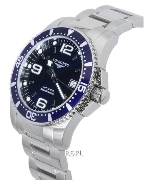 Longines HydroConquest Sunray Blue mit Super-LumiNova-Zifferblatt Automatische Taucheruhr L3.742.4.96.6 300M Herrenuhr