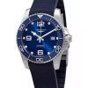 Longines Hydroconquest Kautschukarmband Sunray blaues Zifferblatt automatische Taucheruhr L3.781.4.96.9 300M Herrenuhr