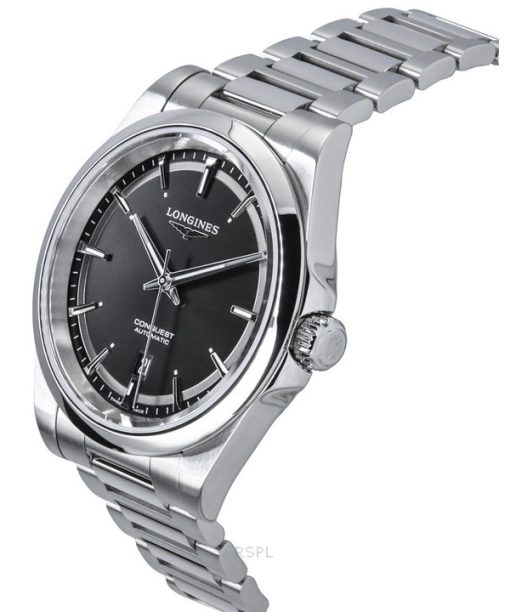 Longines Conquest Edelstahl Sunray schwarzes Zifferblatt Automatik L3.830.4.52.6 100M Herrenuhr