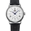 Orient Classic Bambino Version 2 Kleine Sekunde Schwarzes Lederarmband Silbernes Zifferblatt Automatik RA-AP0104S Herrenuhr