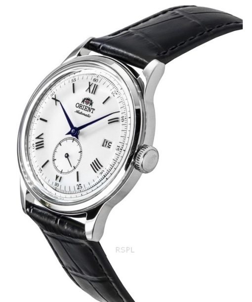 Orient Classic Bambino Version 2 Kleine Sekunde Schwarzes Lederarmband Silbernes Zifferblatt Automatik RA-AP0104S Herrenuhr