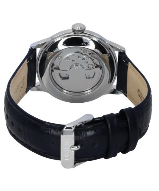 Orient Classic Bambino Version 2 Kleine Sekunde Schwarzes Lederarmband Silbernes Zifferblatt Automatik RA-AP0104S Herrenuhr