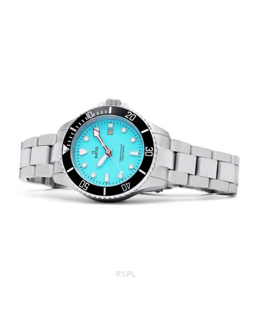 Ratio FreeDiver Saphir Edelstahl Eisblau Zifferblatt Quarz RTFL807 200M Damenuhr