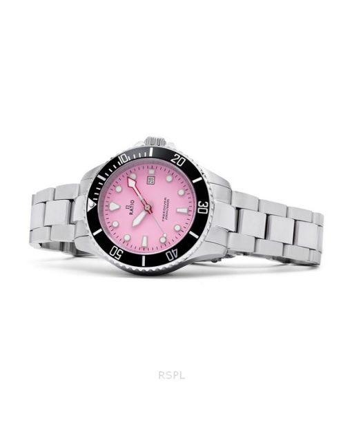 Ratio FreeDiver Saphir Edelstahl Candy Pink Zifferblatt Quarz RTFL809 200M Damenuhr