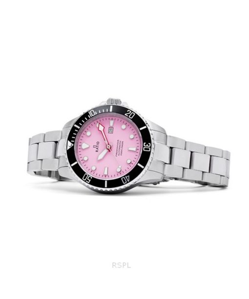 Ratio FreeDiver Saphir Edelstahl Candy Pink Zifferblatt Automatik RTFL839 200M Damenuhr