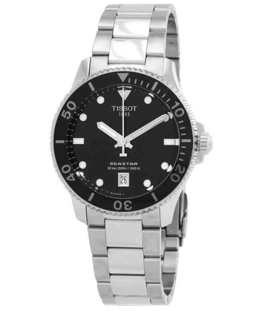 Tissot T-Sport Seastar 1000 Edelstahl schwarzes Zifferblatt Quarz Taucheruhr T120.410.11.051.00 300M Herrenuhr