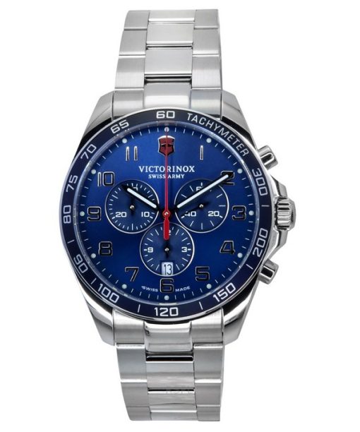 Victorinox FieldForce Classic Chronograph Edelstahl Blaues Zifferblatt Quarz 241901 100M Herrenuhr