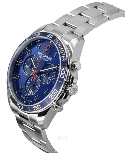 Victorinox FieldForce Classic Chronograph Edelstahl Blaues Zifferblatt Quarz 241901 100M Herrenuhr