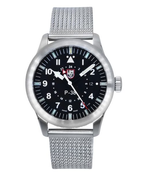 Luminox Air Pilot Lightning GMT Edelstahl schwarzes Zifferblatt Quarz XA.9522 100M Herrenuhr