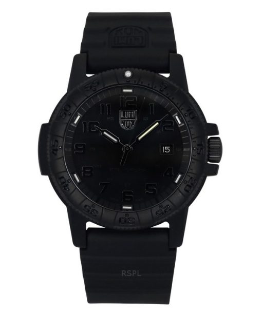 Luminox Lederrücken Meeresschildkröte Silikonarmband schwarzes Zifferblatt Quarz XS.0321.BO.L 100M Herrenuhr