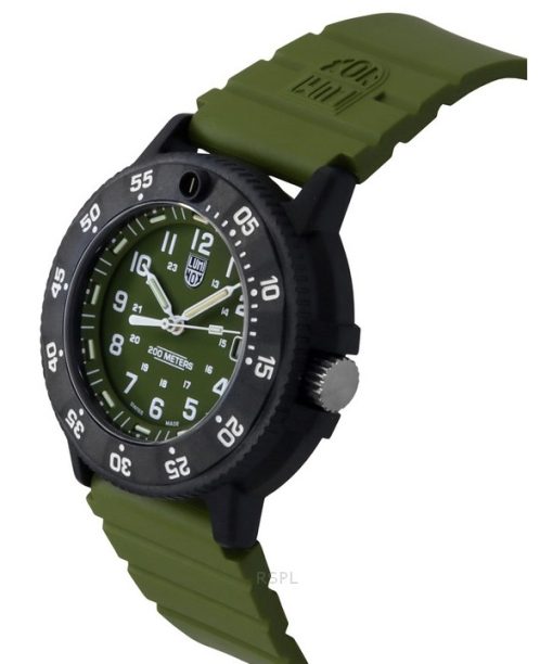 Luminox Original Navy Seal Taucheruhr mit Kautschukarmband und grünem Zifferblatt, XS.3013.EVO.S 200M, Herrenuhr