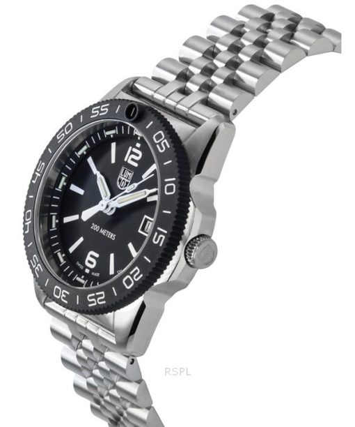 Luminox Pacific Diver Ripple Edelstahl schwarzes Zifferblatt Quarz XS.3122M.1 200M Herrenuhr