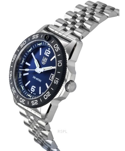 Luminox Pacific Diver Ripple Edelstahl blaues Zifferblatt Quarz XS.3123M.SET.1 200M Herrenuhr mit zusätzlichem Armband