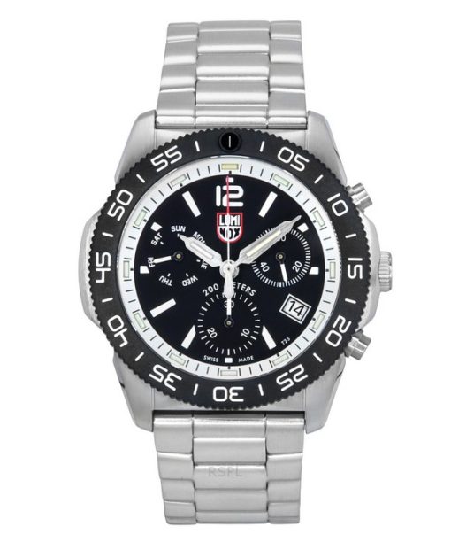 Luminox Pacific Diver Chronograph Edelstahl schwarzes Zifferblatt Quarz XS.3141.M 200M Herrenuhr