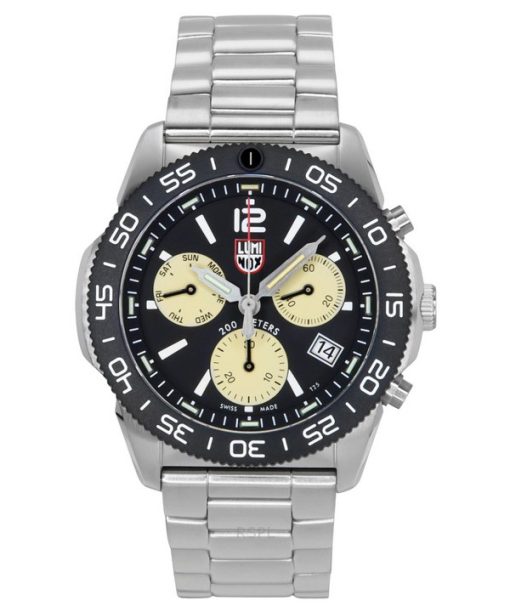 Luminox Pacific Diver Chronograph Edelstahl schwarzes Zifferblatt Quarz XS.3150.M 200M Herrenuhr