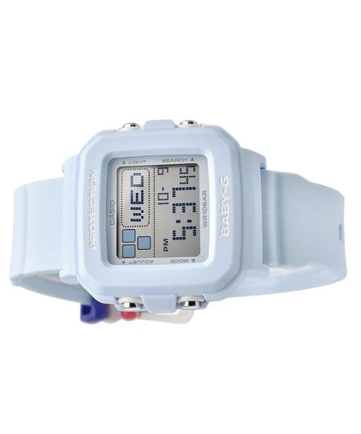 Casio Baby-G Plus Digitaluhr mit hellblauem Harzarmband, Quarz, BGD-10L-2, 100 m, für Damen mit zusätzlichen Bandschlaufen