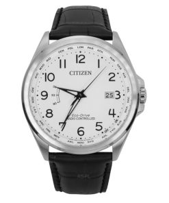 Citizen Funkuhr Eco-Drive CB0250-17A 100M Herrenuhr Lederarmband weißes Zifferblatt