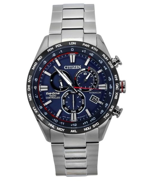 Citizen Funk-Chronograph Super Titanium Blaues Zifferblatt Eco-Drive CB5945-85L 100M Herrenuhr