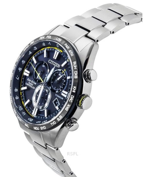 Citizen Funk-Chronograph Super Titanium schwarzes Zifferblatt Eco-Drive CB5947-80E 100M Herrenuhr